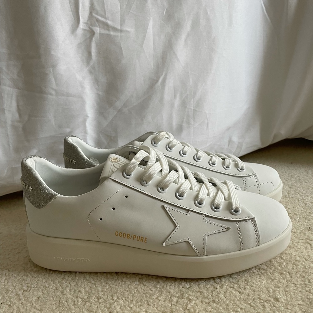 Golden Goose Pure star sneaker in white & silver